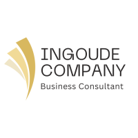 Black Yellow Simple Geometric Business Consultant Logo