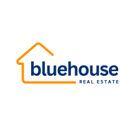 Blue Orange Modern Illustration House Professional Real Estate Logo
